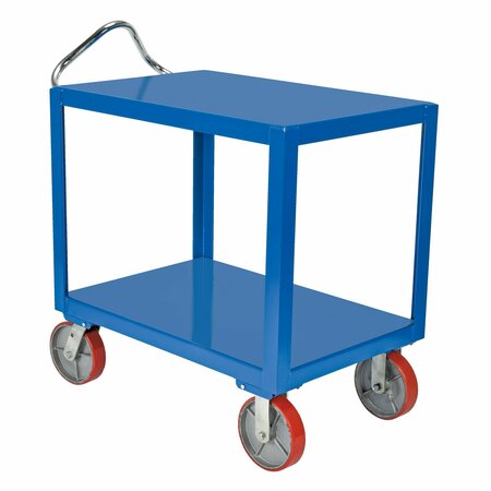 VESTIL Ergo Handle Cart, Steel, 2 Shelves, 4000 lb DH-PU2.4-2436